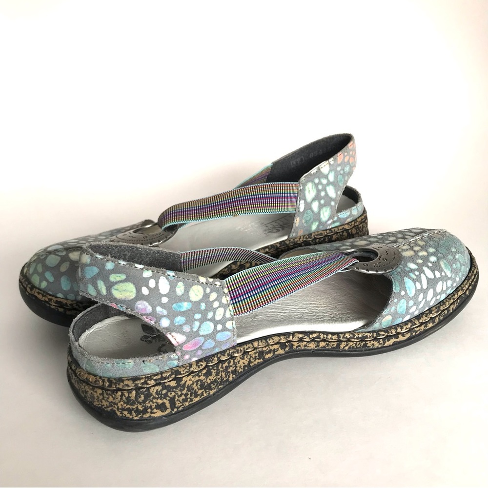 Rieker Regina Closed Toe Sandal Slingback Rainbow Pebbled (37/ 6-6.5) - Picture 4 of 12